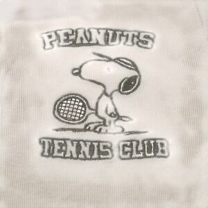 Peanuts Snoopy Shirt Womens Small White‎ Tennis Club Polo Graphic Crop Top